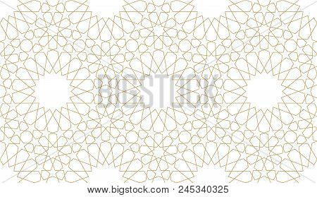 Seamless Pattern In Authentic Arabian Style. Unexpanded Strokes. Vector Illustration