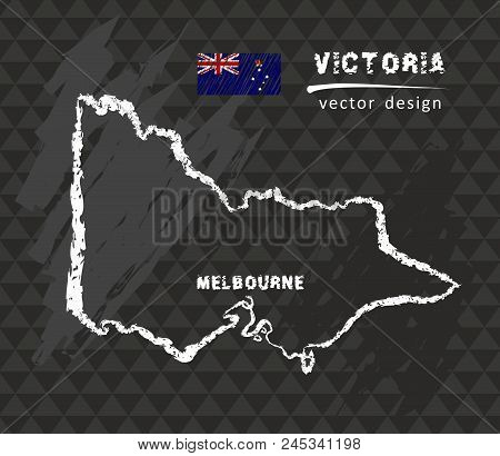 Map Of Victoria, Chalk Sketch Vector Illustration