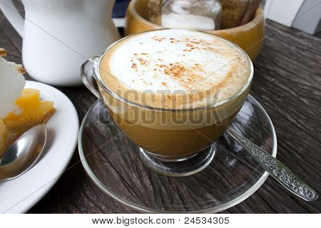 A cup of cappuccino
