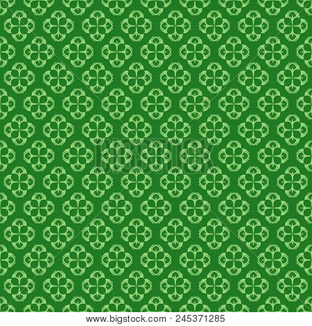 Seamless Sample From The Repeating Abstract Patterns Against A Green Background. Asian Style. Japane