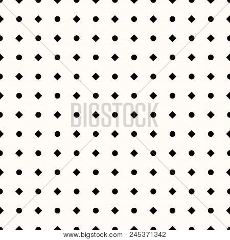 Seamless Sample Of The Repeating Black Rhombus, Circles And Squares On A Beige Background.  Endless 