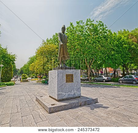 Isfahan, Iran - May 8, 2015: Statue Of Ostad Ali Akabar Isfahani Famous Architect Of Imam Square.