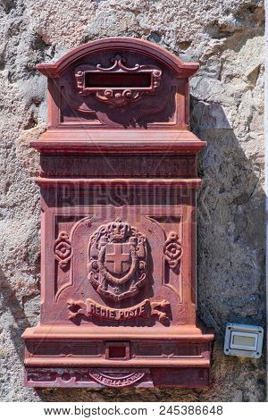 Arca Petrarca, ITALY - June, 13, 2018: retro mail box in Arca Petrarca, Italy