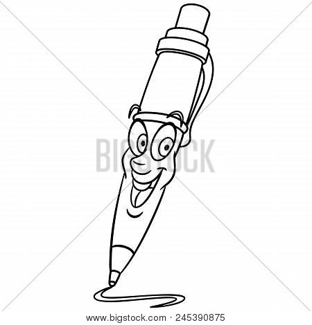 Ball Point Pen. Coloring Page. Colouring Picture. Coloring Book.
