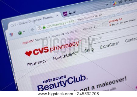 Ryazan, Russia - June 05, 2018: Homepage Of Cvs Website On The Display Of Pc, Url - Cvs.com