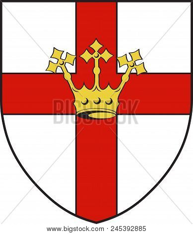 Coat Of Arms Of Koblenz Is A German City Situated On Both Banks Of The Rhine. Vector Illustration