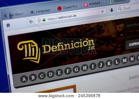 Ryazan, Russia - June 05, 2018: Homepage Of Definicion Website On The Display Of Pc, Url - Definicio