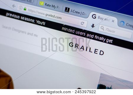 Ryazan, Russia - June 05, 2018: Homepage Of Grailed Website On The Display Of Pc, Url - Grailed.com