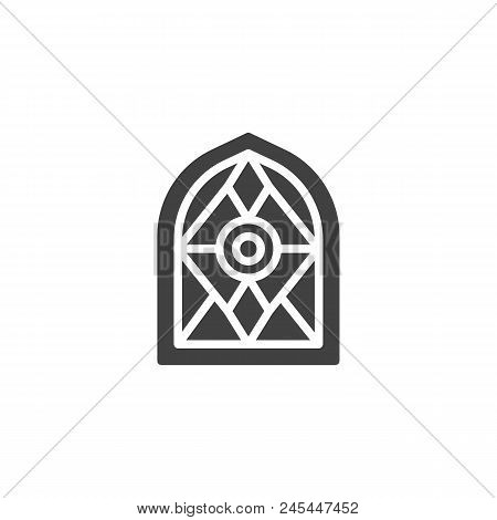 Stained Glass Window Vector Icon. Filled Flat Sign For Mobile Concept And Web Design. Vintage Window