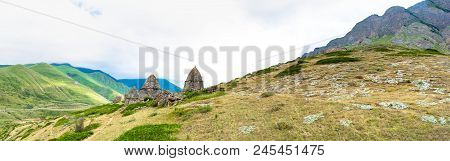 The Panaramic View On Ancient Necropolis In Village El-tubu, Kabardino-balkaria, Russia