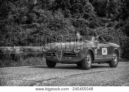 Pesaro Colle San Bartolo , Italy - May 17 - 2018 : Alfa Romeo Giulietta Sebring	1956 Old Racing Car 