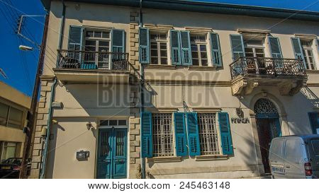 Old Wooden Door, Cyprus. Nicosia, Cyprus -  07 August 2017