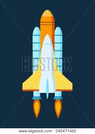 Rocket Launch. Space, Study Of Outer Space. Air Vehicle Launched From The Station. Take-off Space Sh
