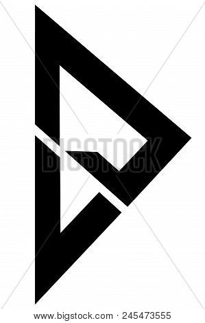 Triangle With Three Lines Of The Logo And The Text On It