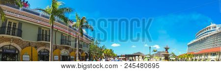 Falmouth, Jamaica - May 02, 2018: The People Going At Falmouth Port In Jamaica Island, The Caribbean