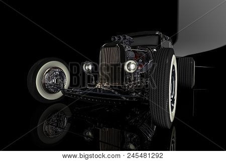 Hot Rod Sports Car. 3d Render Illustration