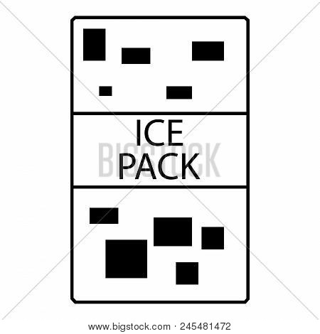 Ice Pack Black Icon, Front View Icon.