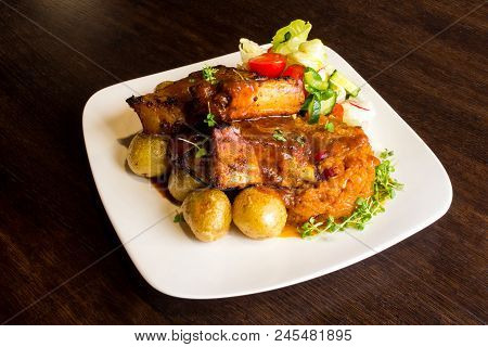 Dish With Pork Ribs And Vegetables