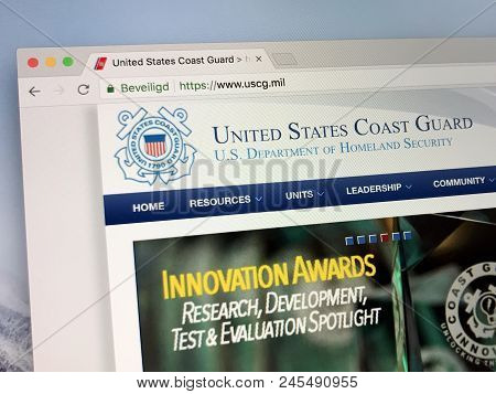 Amsterdam, Netherlands - June 14, 2018: Official American Government Website Of The United States Co