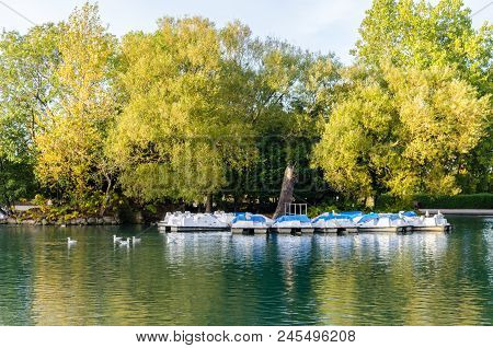 The Boating Lake In South Marine Park, South Tyneside.