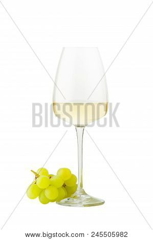 White Wine On White Background.