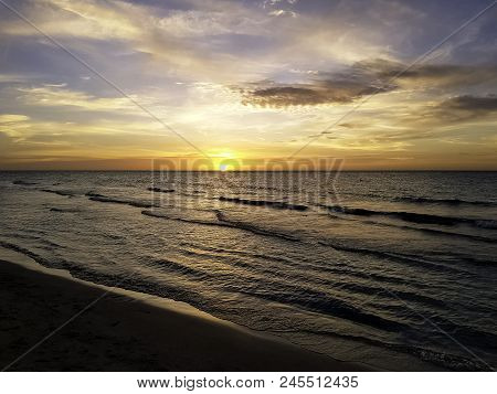Sunset Over  Bay Of Pigs On Caribbean Sea  - Cuba