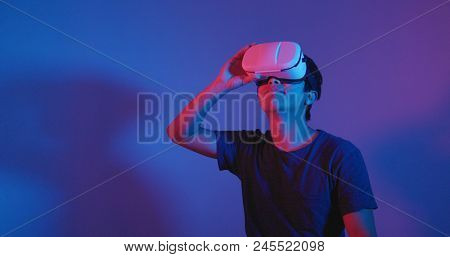 Man watching with VR device 