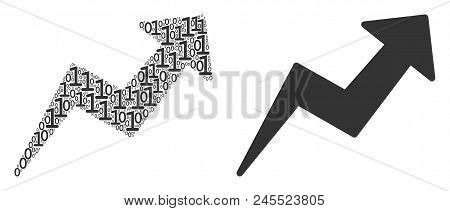 Trend Collage Icon Of One And Zero Digits In Different Sizes. Vector Digital Symbols Are Scattered I