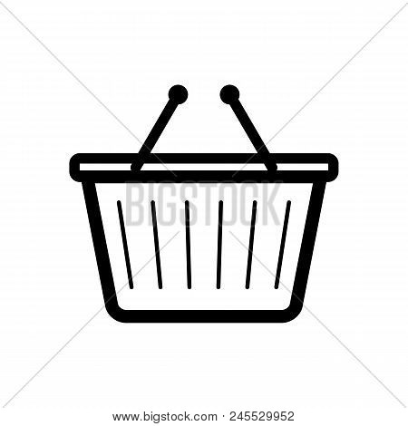 Shopping Basket Modern Vector Drawing Draft Flat