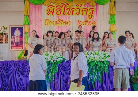 Kanchanaburi Thailand - June 14 : Unidentified Students Decorate