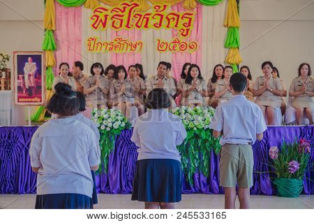 Kanchanaburi Thailand - June 14 : Unidentified Students Decorate