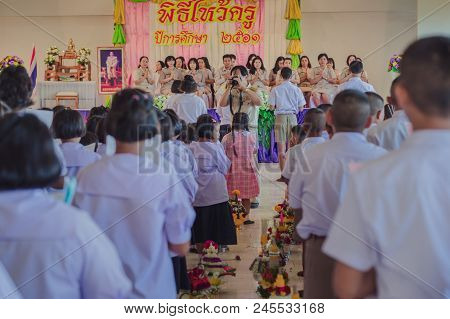 Kanchanaburi Thailand - June 14 : Unidentified Students Decorate