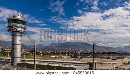 Medellin Colombia. April 2018. A View Of Enrique Herrera Olaya Regional Airport In Medellin Colombia