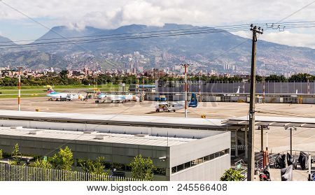 Medellin Colombia. April 2018. A View Of Enrique Herrera Olaya Regional Airport In Medellin Colombia