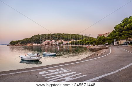 Peaceful Morning In Drvenik Village In Croatia
