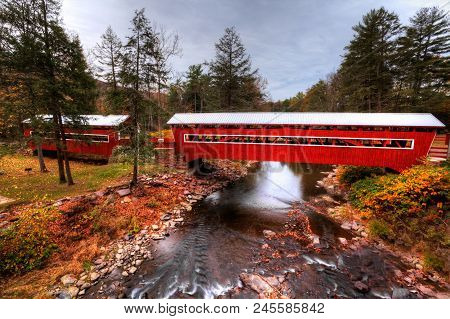 The East And West Paden Covered Bridges In Pennsylvania