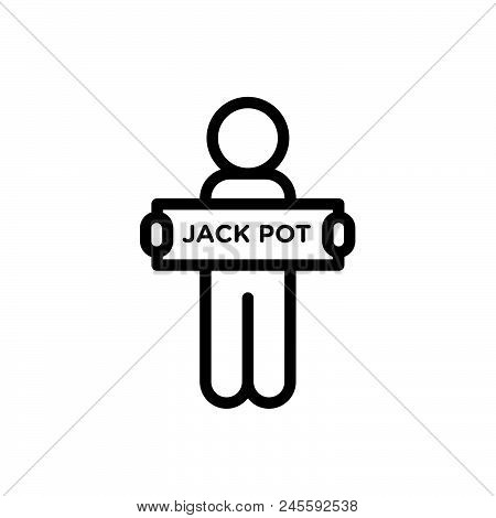 Jackpot Winner Vector Icon On White Background. Jackpot Winner Modern Icon For Graphic And Web Desig
