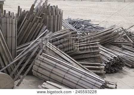 This Is An Image Taken Of Old Beach Fencing