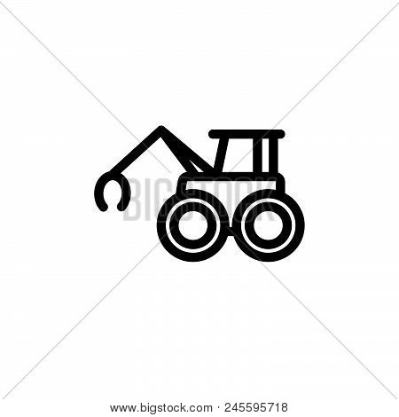 Excavator Vector Icon On White Background. Excavator Modern Icon For Graphic And Web Design. Excavat
