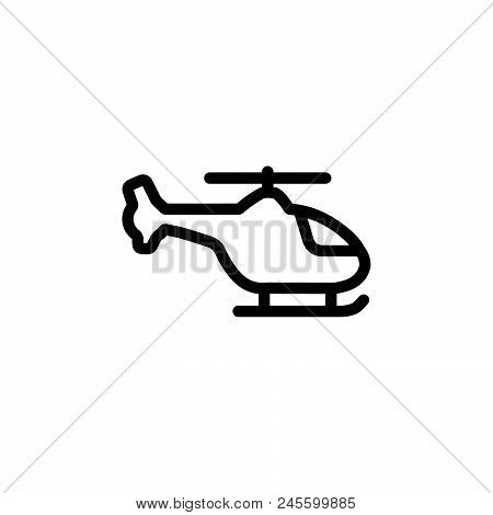 Helicopter Vector Icon On White Background. Helicopter Modern Icon For Graphic And Web Design. Helic