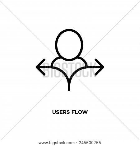 Users Flow Vector Icon On White Background. Users Flow Modern Icon For Graphic And Web Design. Users