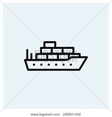 Cargo Ship Icon Vector Icon On White Background. Cargo Ship Icon Modern Icon For Graphic And Web Des