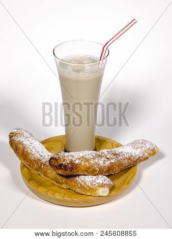 Horchata And Fartons A Traditional Spanish Snack Eaten In Summer