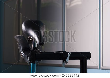 Chair For A Bike On A Holder In A Workshop Place For Text