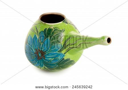 The Neti Pot On A White Background Isolation