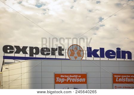 Giessen, Germany - March 25, 2018: Expert Klein Store. Expert Klein Is A German Chain Of Electronics