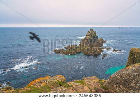 Landscape Of The Lands End - The Most Westerly Point Of England Which Is A Popular Tourist Attractio