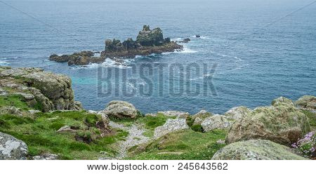 Landscape Of The Lands End - The Most Westerly Point Of England Which Is A Popular Tourist Attractio
