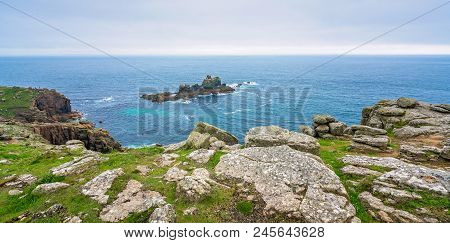 Landscape Of The Lands End - The Most Westerly Point Of England Which Is A Popular Tourist Attractio