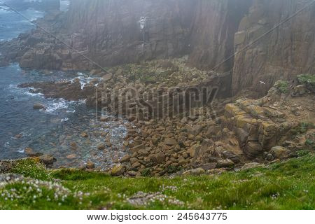 Landscape Of The Lands End - The Most Westerly Point Of England Which Is A Popular Tourist Attractio